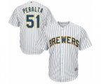 Milwaukee Brewers Freddy Peralta Replica White Alternate Cool Base Baseball Player Jersey