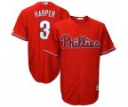 Philadelphia Phillies Bryce Harper Majestic Scarlet Official Cool Base Player Jersey