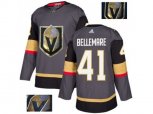Vegas Golden Knights #41 Pierre-Edouard Bellemare Authentic Gray Fashion Gold NHL Jersey