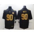 Pittsburgh Steelers #90 T. J. Watt Black Nike Leopard Print Limited Jersey