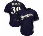Milwaukee Brewers Corbin Burnes Replica Navy Blue Alternate Cool Base Baseball Player Jersey