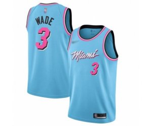 Miami Heat #3 Dwyane Wade Swingman Blue Basketball Jersey - 2019-20 City Edition