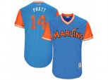 Miami Marlins #14 Martin Prado Pratt Authentic Blue 2017 Players Weekend MLB Jersey