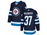Winnipeg Jets #37 Connor Hellebuyck Navy Blue Home Authentic Stitched NHL Jersey