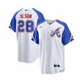 Atlanta Braves #28 Matt Olson White 2023 City Connect Cool Base Stitched Baseball Jersey