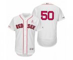 Mookie Betts Boston Red Sox #50 White 2019 Mother's Day flex base Jersey