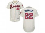 Atlanta Braves #22 Nick Markakis Cream Flexbase Authentic Collection MLB Jersey