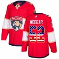 Florida Panthers #52 MacKenzie Weegar Authentic Red USA Flag Fashion NHL Jersey