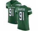 New York Jets #91 Bronson Kaufusi Green Team Color Vapor Untouchable Elite Player Football Jersey