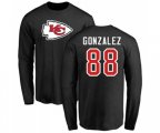 Kansas City Chiefs #88 Tony Gonzalez Black Name & Number Logo Long Sleeve T-Shirt