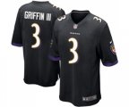 Baltimore Ravens #3 Robert Griffin III Game Black Alternate Football Jersey