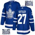 Toronto Maple Leafs #27 Darryl Sittler Authentic Royal Blue Fashion Gold NHL Jersey