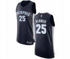 Memphis Grizzlies #25 Miles Plumlee Authentic Navy Blue Basketball Jersey - Icon Edition