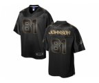 Detroit Lions #81 Calvin Johnson Pro Line Black Gold Collection Jersey(Game)
