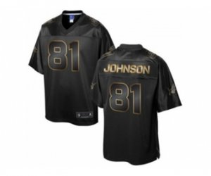 Detroit Lions #81 Calvin Johnson Pro Line Black Gold Collection Jersey(Game)