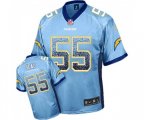 Los Angeles Chargers #55 Junior Seau Elite Electric Blue Drift Fashion Football Jersey