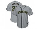 Houston Astros #27 Jose Altuve Grey New Cool Base 2018 Memorial Day Stitched MLB Jersey