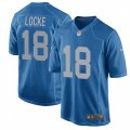 Detroit Lions #18 Jeff Locke Game Blue Alternate NFL Jersey