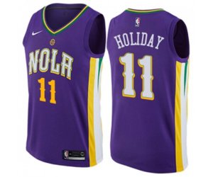 New Orleans Pelicans #11 Jrue Holiday Swingman Purple NBA Jersey - City Edition