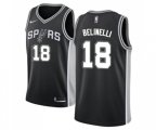 San Antonio Spurs #18 Marco Belinelli Swingman Black Basketball Jersey - Icon Edition