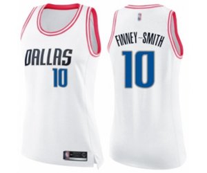 Women\'s Dallas Mavericks #10 Dorian Finney-Smith Swingman White Pink Fashion Basketball Jersey