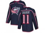 Columbus Blue Jackets #11 Matt Calvert Navy Blue Home Authentic Stitched NHL Jersey