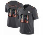 Green Bay Packers #12 Aaron Rodgers Limited Black USA Flag 2019 Salute To Service Football Jersey