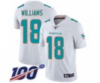 Miami Dolphins #18 Preston Williams White Vapor Untouchable Limited Player 100th Season Football Jersey