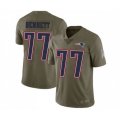 New England Patriots #77 Michael Bennett Limited Olive 2017 Salute to Service Football Jersey