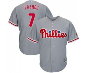 Philadelphia Phillies #7 Maikel Franco Replica Grey Road Cool Base Baseball Jersey