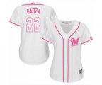 Women's Milwaukee Brewers #22 Matt Garza Replica White Fashion Cool Base Baseball Jersey