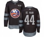 New York Islanders #44 Calvin de Haan Premier Black 1917-2017 100th Anniversary NHL Jersey
