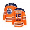 Edmonton Oilers #15 Josh Archibald Authentic Orange USA Flag Fashion Hockey Jersey