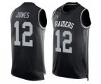 Oakland Raiders #12 Zay Jones Limited Black Player Name & Number Tank Top Football Jersey