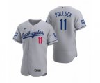 Los Angeles Dodgers A.J. Pollock Gray 2020 World Series Champions Road Authentic Jersey