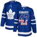 Toronto Maple Leafs #47 Leo Komarov Authentic Royal Blue USA Flag Fashion NHL Jersey