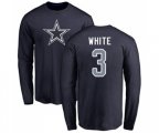 Dallas Cowboys #3 Mike White Navy Blue Name & Number Logo Long Sleeve T-Shirt