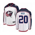 Columbus Blue Jackets #20 Riley Nash Authentic White Away Fanatics Branded Breakaway NHL Jersey