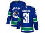 Vancouver Canucks #31 Anders Nilsson Blue Home Authentic Stitched NHL Jersey