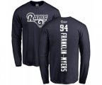 Los Angeles Rams #94 John Franklin-Myers Navy Blue Backer Long Sleeve T-Shirt