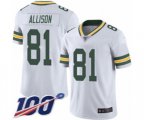 Green Bay Packers #81 Geronimo Allison White Vapor Untouchable Limited Player 100th Season Football Jersey