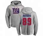 New York Giants #89 Mark Bavaro Ash Name & Number Logo Pullover Hoodie