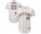 Houston Astros #25 Jose Cruz Jr. White 2018 Gold Program Flex Base Authentic Collection MLB Jersey