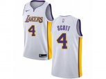 Los Angeles Lakers #4 Byron Scott Authentic White NBA Jersey - Association Edition