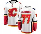 Calgary Flames #77 Mark Jankowski Authentic White Away Fanatics Branded Breakaway Hockey Jersey