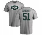 New York Jets #51 Brandon Copeland Ash Name & Number Logo T-Shirt