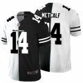 Seattle Seahawks #14 D.K. Metcalf Black White Limited Split Fashion Football Jersey
