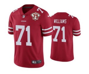 San Francisco 49ers #71 Trent Williams 75th Anniversary Patch Limited Jersey Scarlet