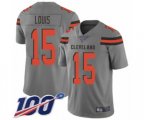 Cleveland Browns #15 Ricardo Louis Limited Gray Inverted Legend 100th Season Football Jersey