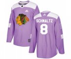 Chicago Blackhawks #8 Nick Schmaltz Authentic Purple Fights Cancer Practice NHL Jersey